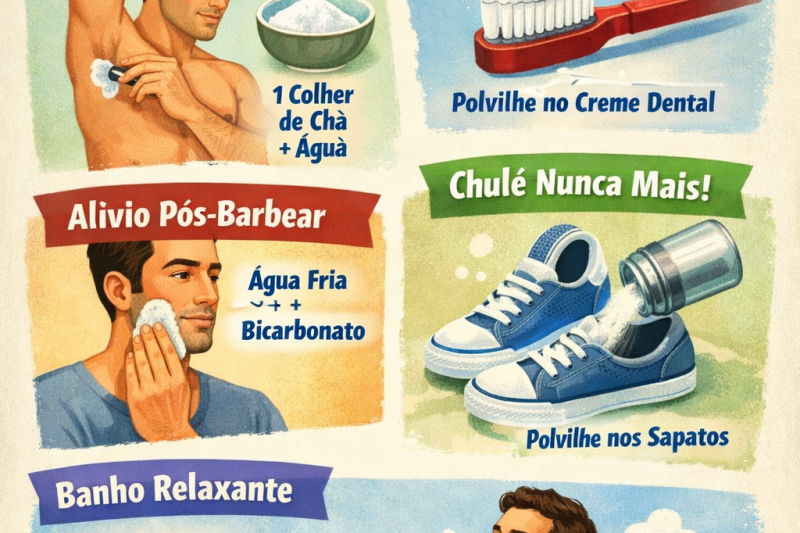 8 Truques com Bicarbonato de Sódio que Todo Homem Deve Saber para o Dia a Dia