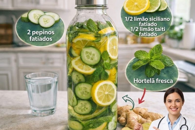 Água Detox com Pepino, Limão e Gengibre: O que Realmente Acontece no Seu Corpo Depois de 14 Dias