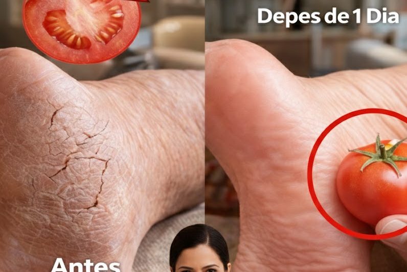 Como Amaciar e Curar Calcanhares Rachados Naturalmente com Tomate – O Ritual Noturno de Cozinha que Deixa Seus Pés Mais Suaves Rapidamente