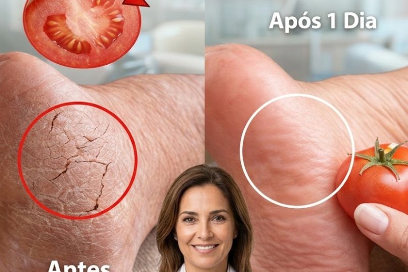 Como Suavizar e Curar Calcanhares Rachados Naturalmente com Tomate – O Remédio de Cozinha Noturno que Deixa Seus Pés Mais Macios Rapidamente