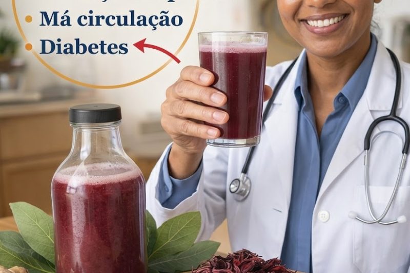 Bebida Herbal Refrescante de Gengibre, Louro e Hibisco para o Bem-Estar Diário