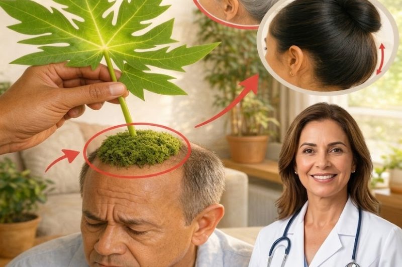 Título: Enxágue Natural de Folhas de Mamão que Muitas Famílias Usam para Cabelos Mais Fortes