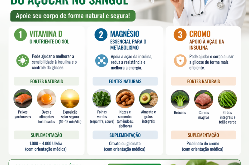 Top 3 Vitaminas e Minerais Essenciais que Toda Pessoa com Diabetes Deve Conhecer para Apoiar o Açúcar no Sangue