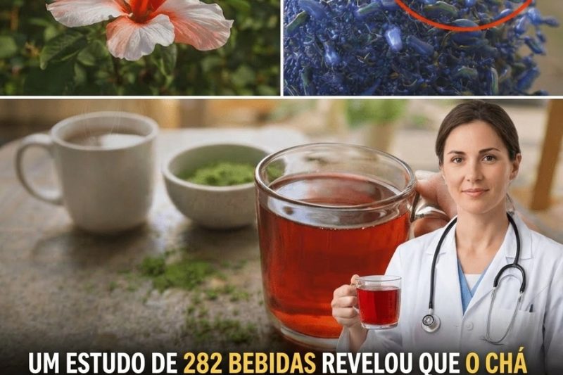 Descubra por que o chá de hibisco lidera em antioxidantes entre 282 bebidas, superando o chá verde e o matcha